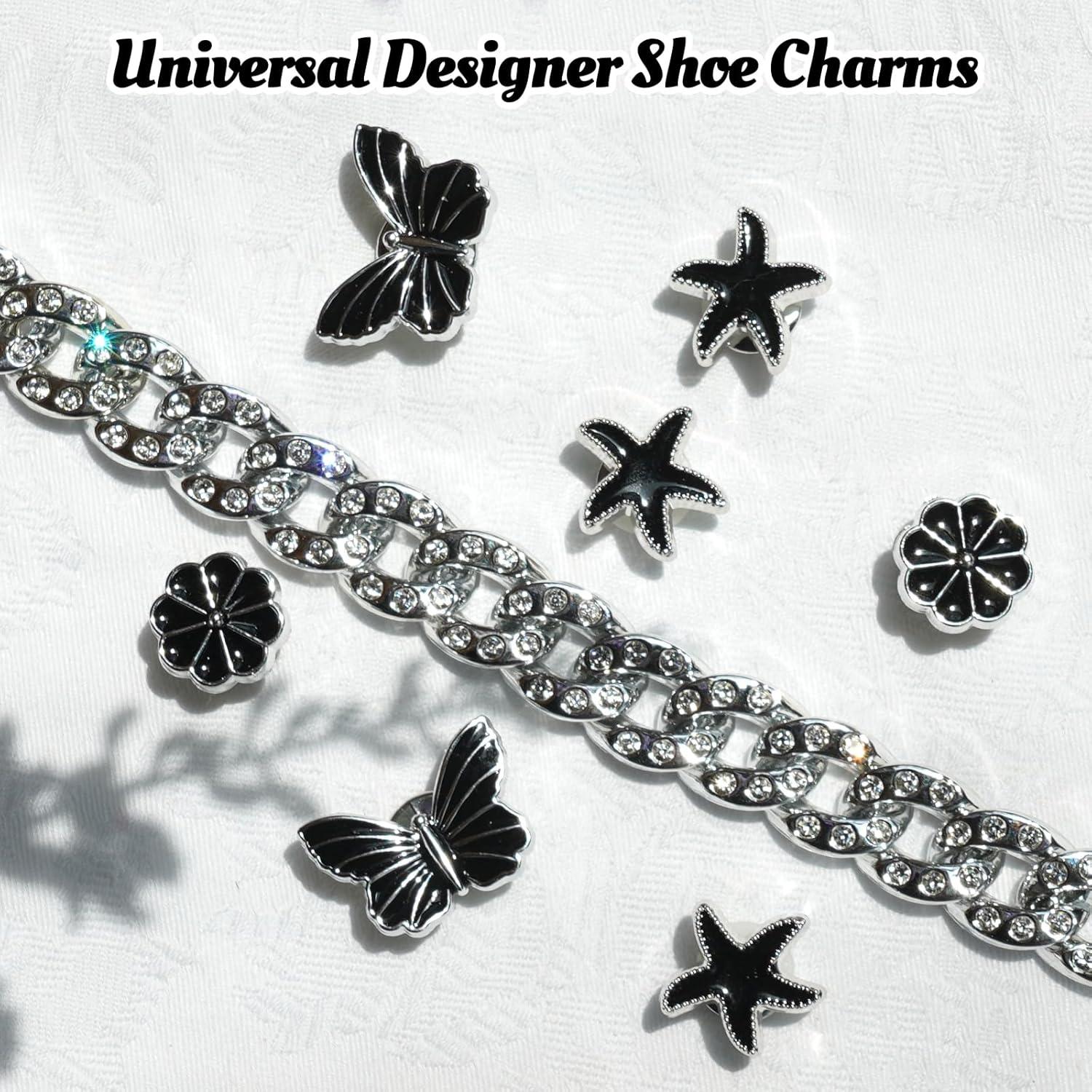 Set de 24 Encantos Brillantes para Zapatos Crocs - Plata y Oro