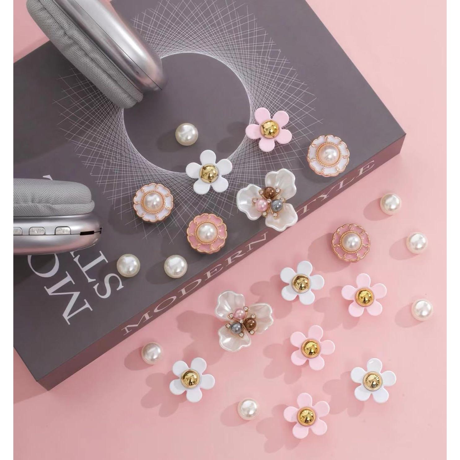 Encantos de Zapatos Brillantes Jyrmstore - Flores y Perlas