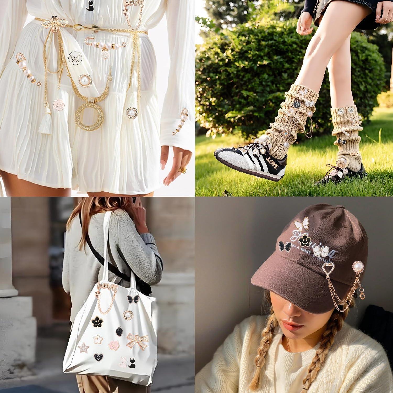 Kit de Encantos de Calcetines Rozecollin - 72 Pines Dorados