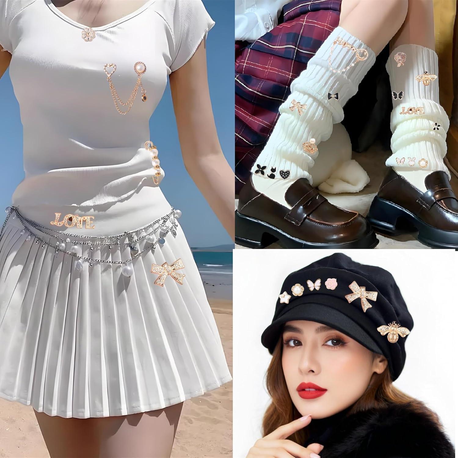 Kit de Encantos de Calcetines Rozecollin - 72 Pines Dorados