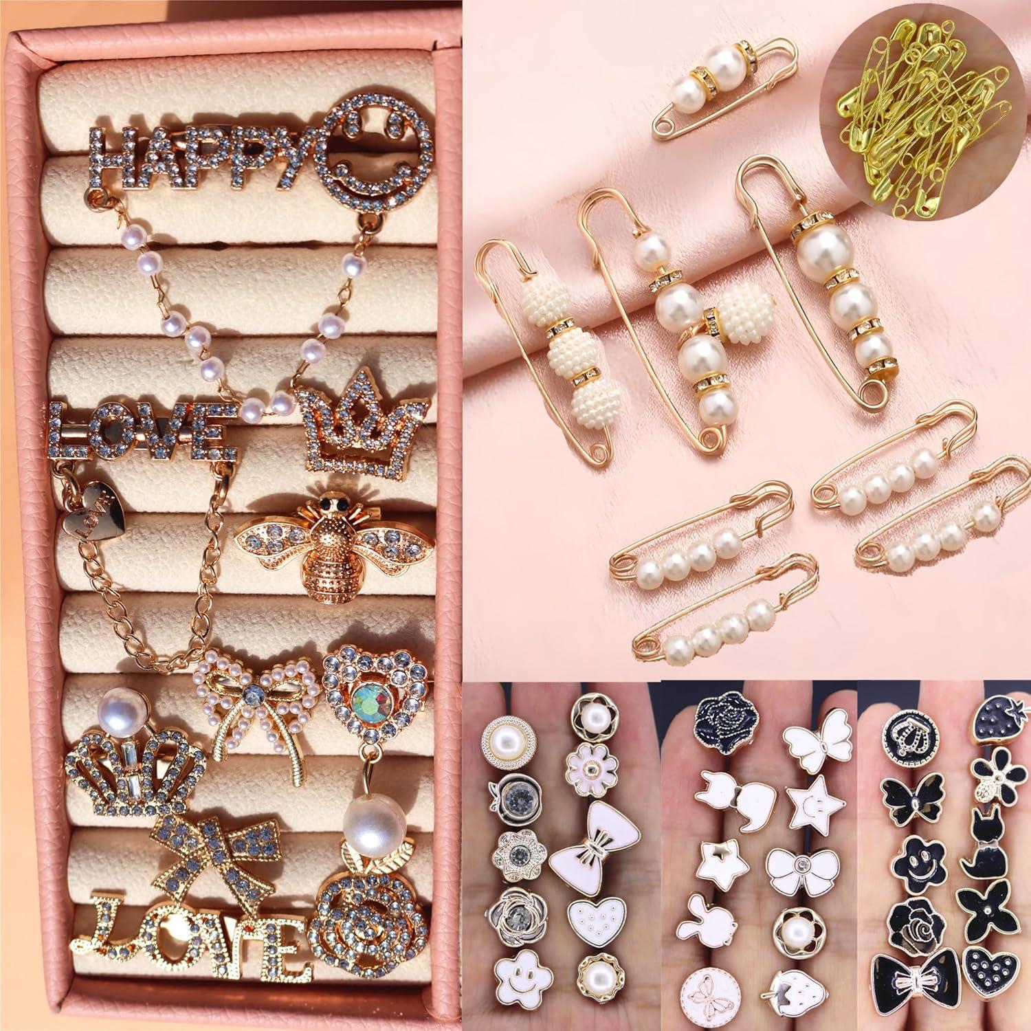 Kit de Encantos de Calcetines Rozecollin - 72 Pines Dorados