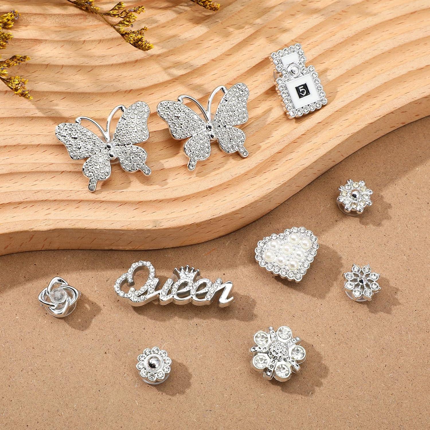 Juego de Encantos de Zapatos Brillantes 22 Pcs Plata KFHENSOMR