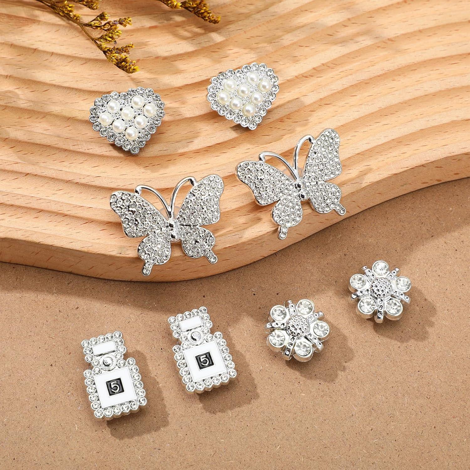 Juego de Encantos de Zapatos Brillantes 22 Pcs Plata KFHENSOMR