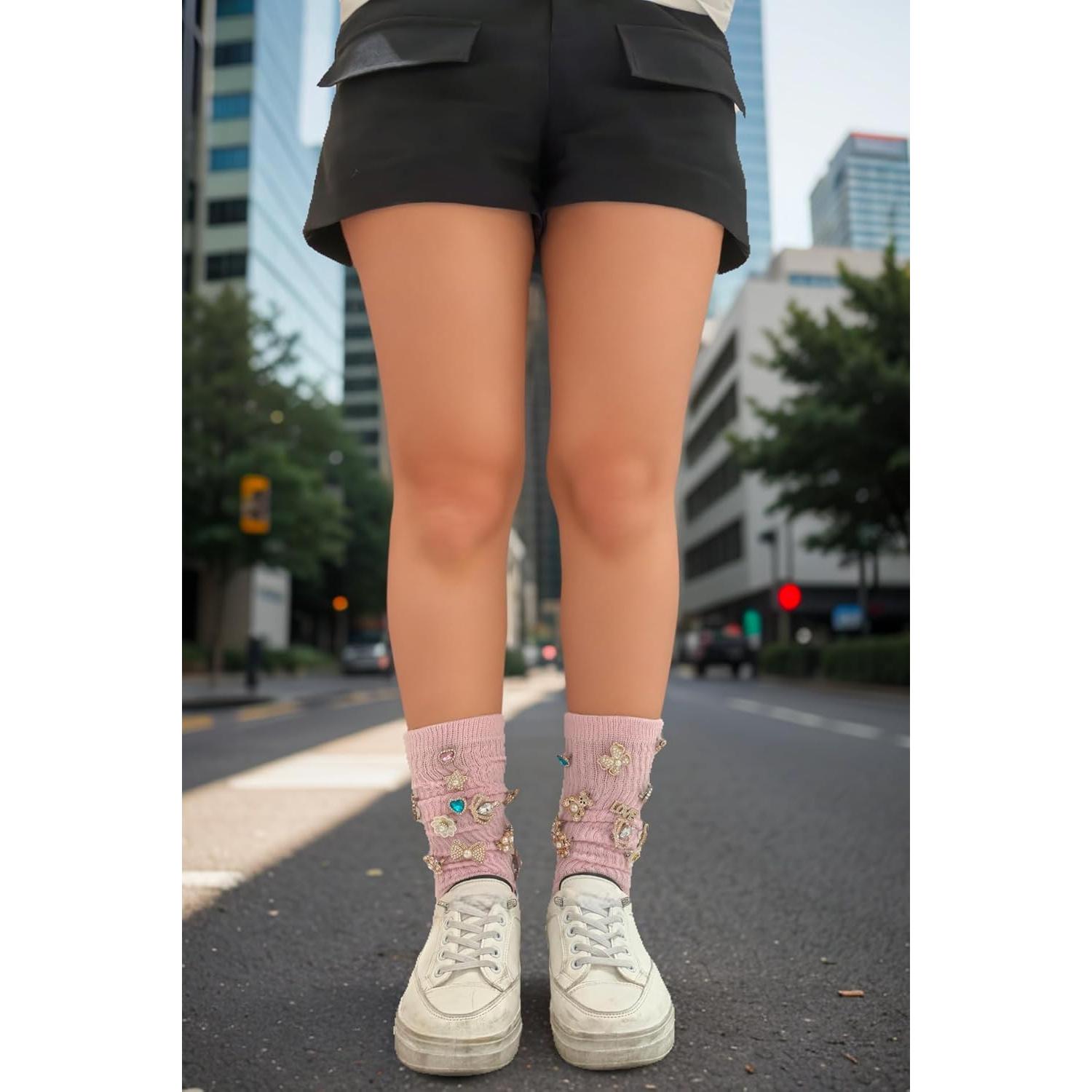 Sock Charms Pins 24pcs Charms for Socks Bling Sock Jewelry Charms Gold junk Sock Charms Brooch Sock Accessories Charms Designer Safety Pin Charms for Hats Shoe Charms for Sneakers Shoe Pins for Sambas