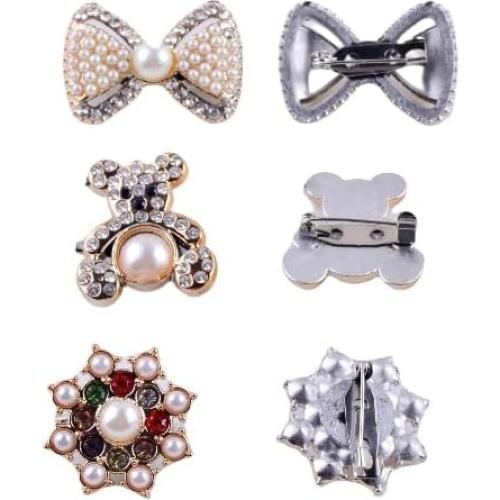 Sock Charms Pins 24pcs Charms for Socks Bling Sock Jewelry Charms Gold junk Sock Charms Brooch Sock Accessories Charms Designer Safety Pin Charms for Hats Shoe Charms for Sneakers Shoe Pins for Sambas