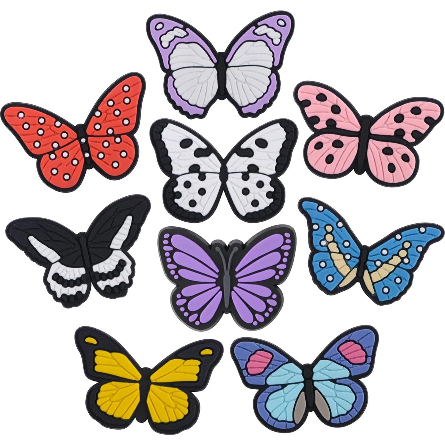 Encantos para Zapatos 10pcs Mariposa PVC Decorativos