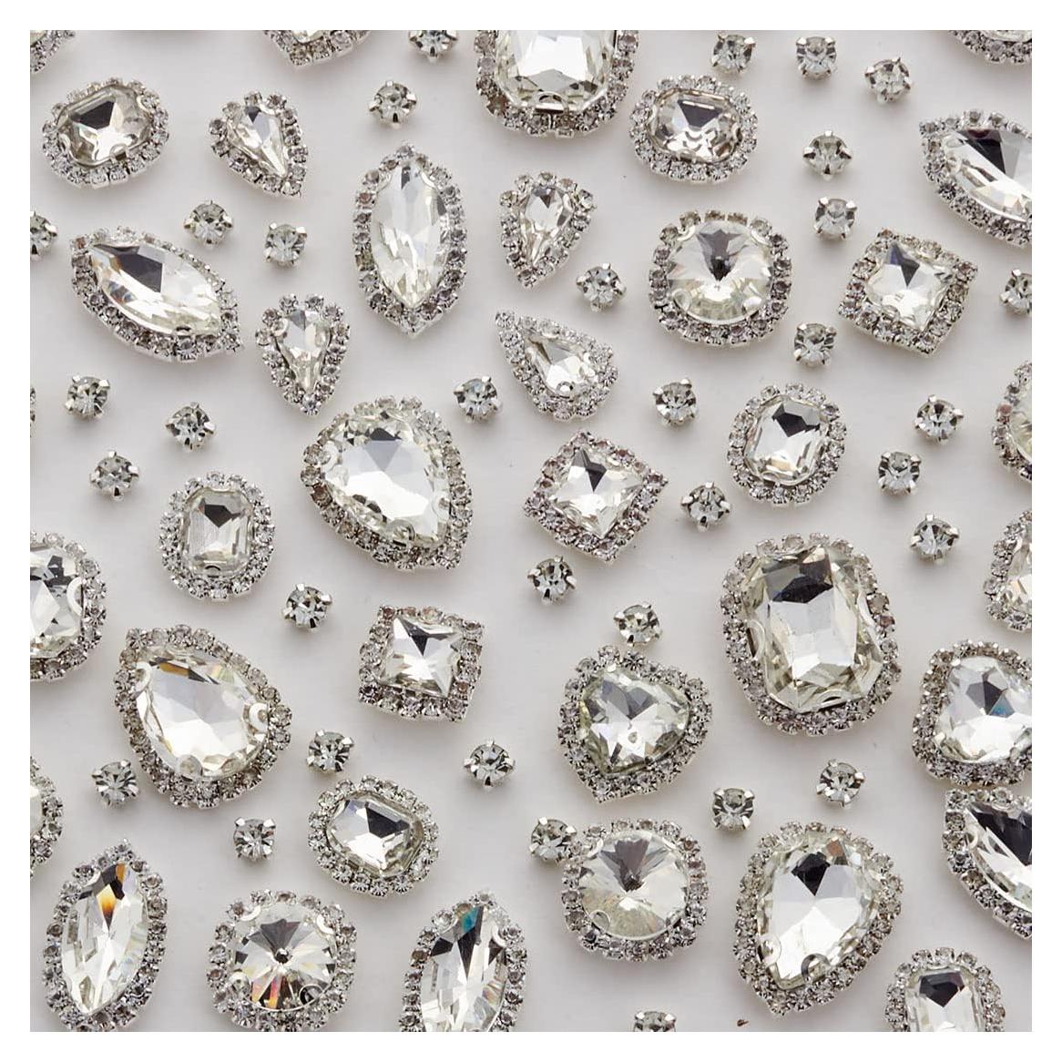 Piedras de Strass para Coser TANOSII 100 PCS Mixtas 12.95x8.89 cm