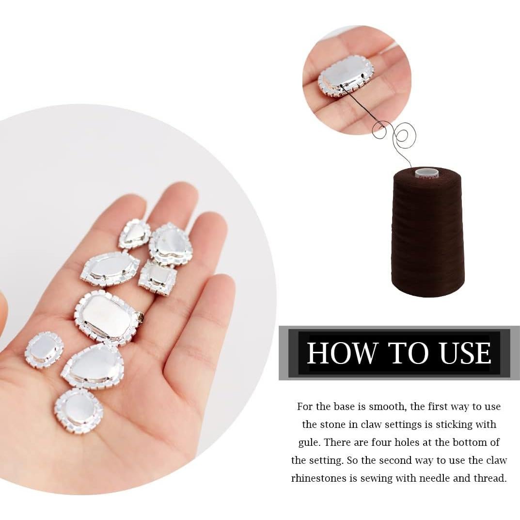 Piedras de Strass para Coser TANOSII 100 PCS Mixtas 12.95x8.89 cm