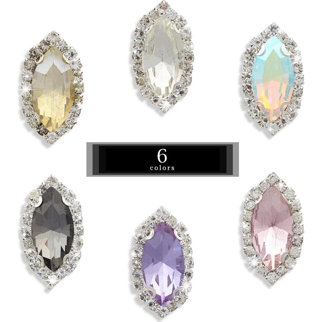 Piedras de Strass para Coser TANOSII 100 PCS Mixtas 12.95x8.89 cm