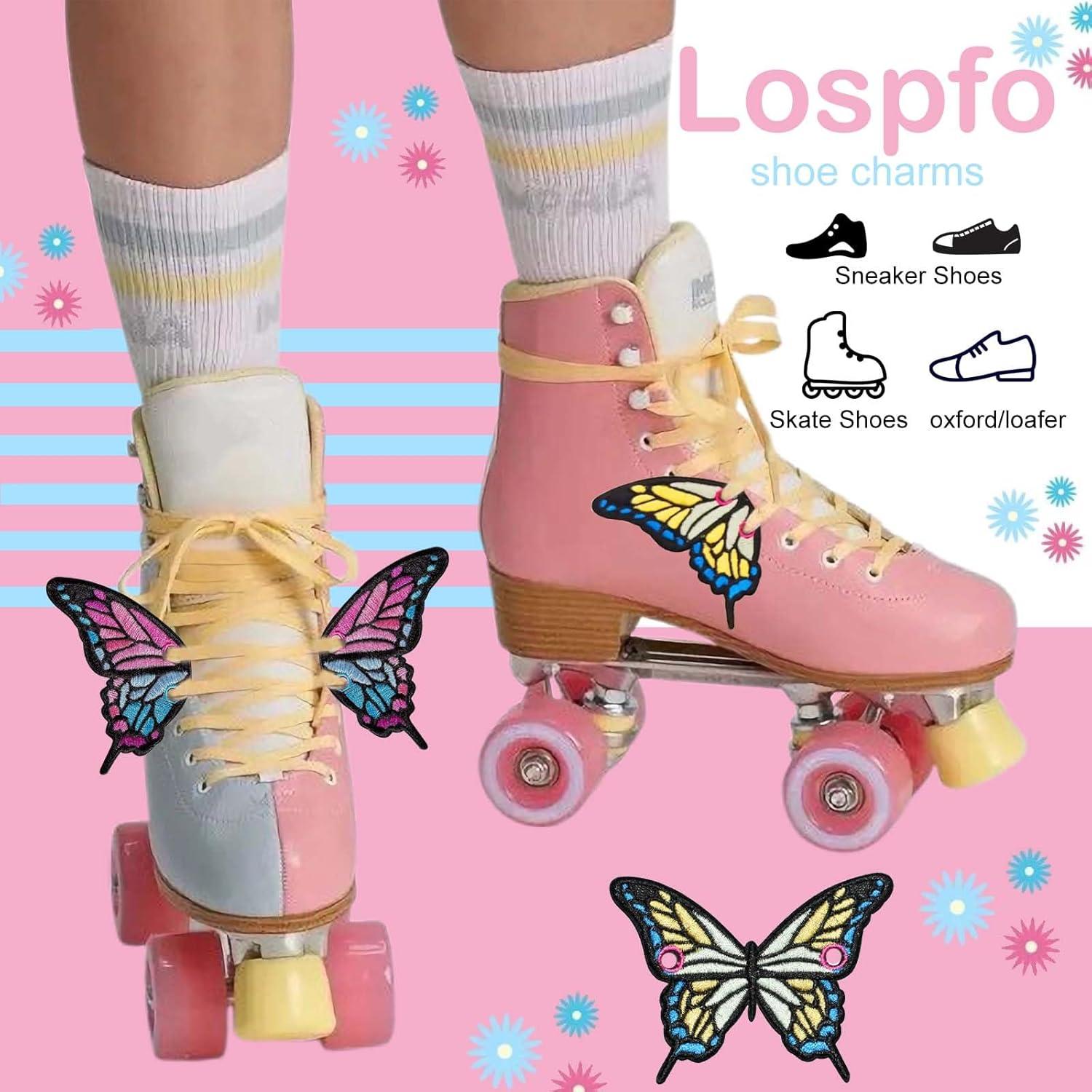 Encantos de Zapato de Mariposa Lospfo - Rosa, Set de 1 Par