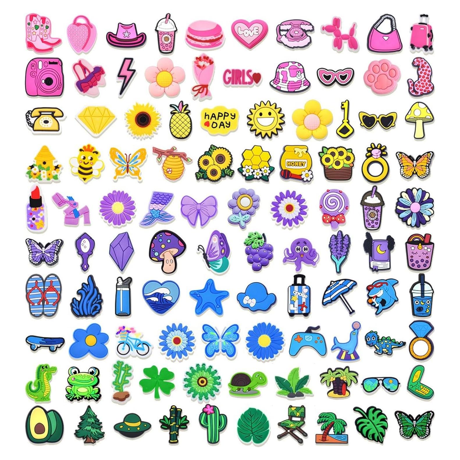 100 Encantos para Zapatos Multicolor - Decoración Creativa