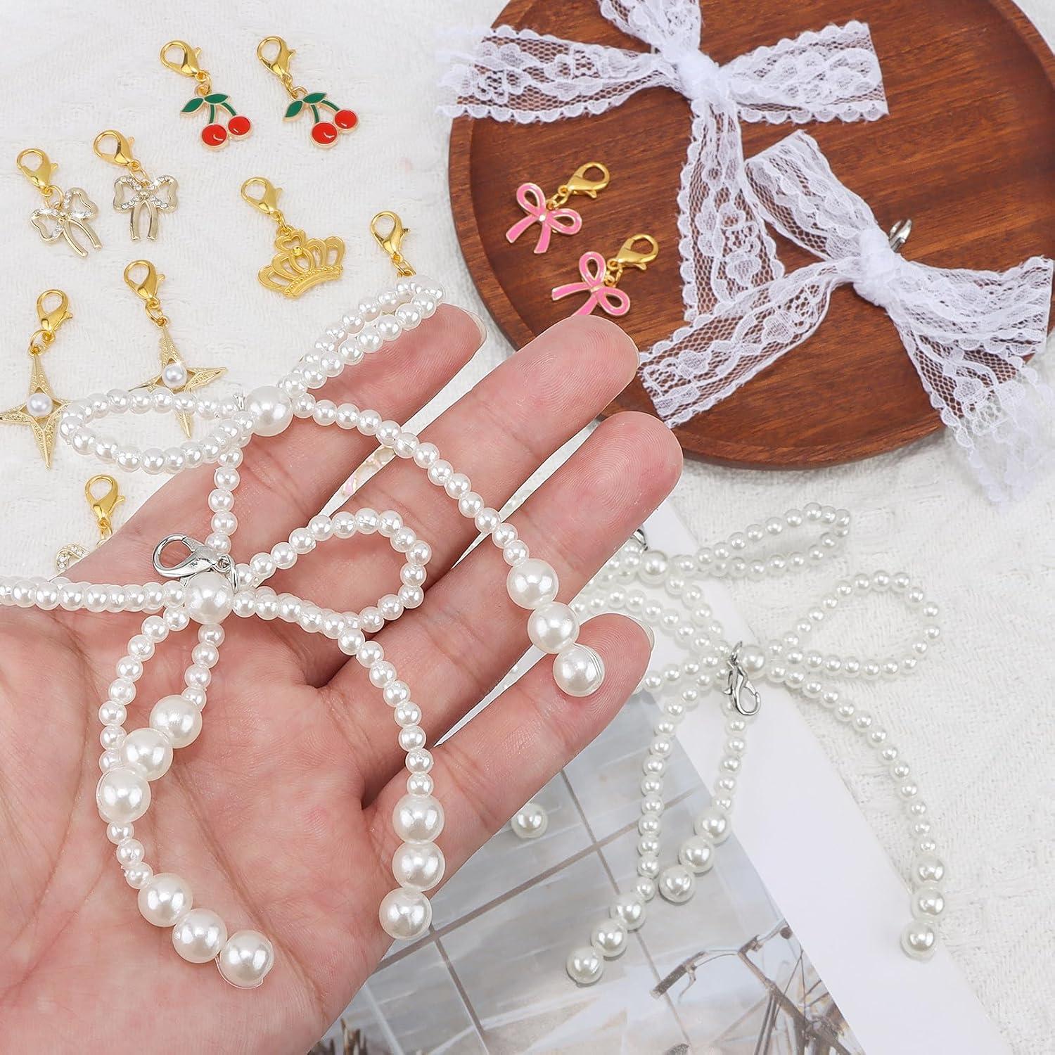 Encantos de Zapatos Chanaco 20 Pcs Joyería de Perlas y Lazos