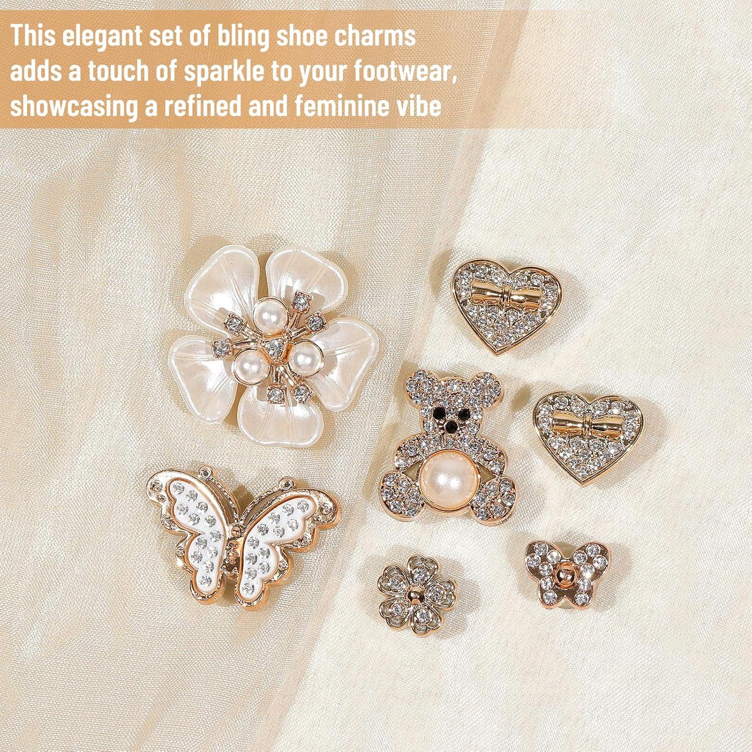 22 Accesorios de Cadena para Zapatos WAQYGZO con Encantos Brillantes