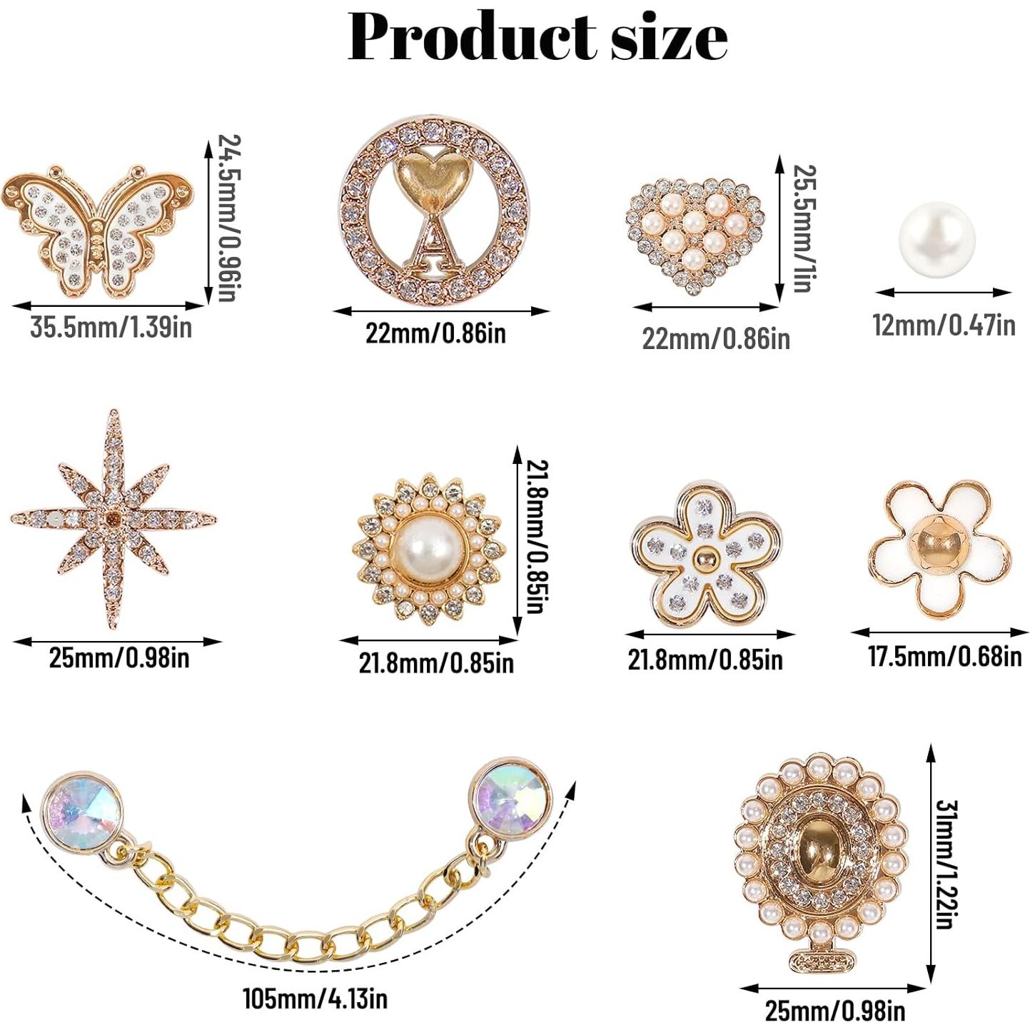 20 Accesorios Brillantes para Zapatos WAQYGZO - Cadenas y Encantos