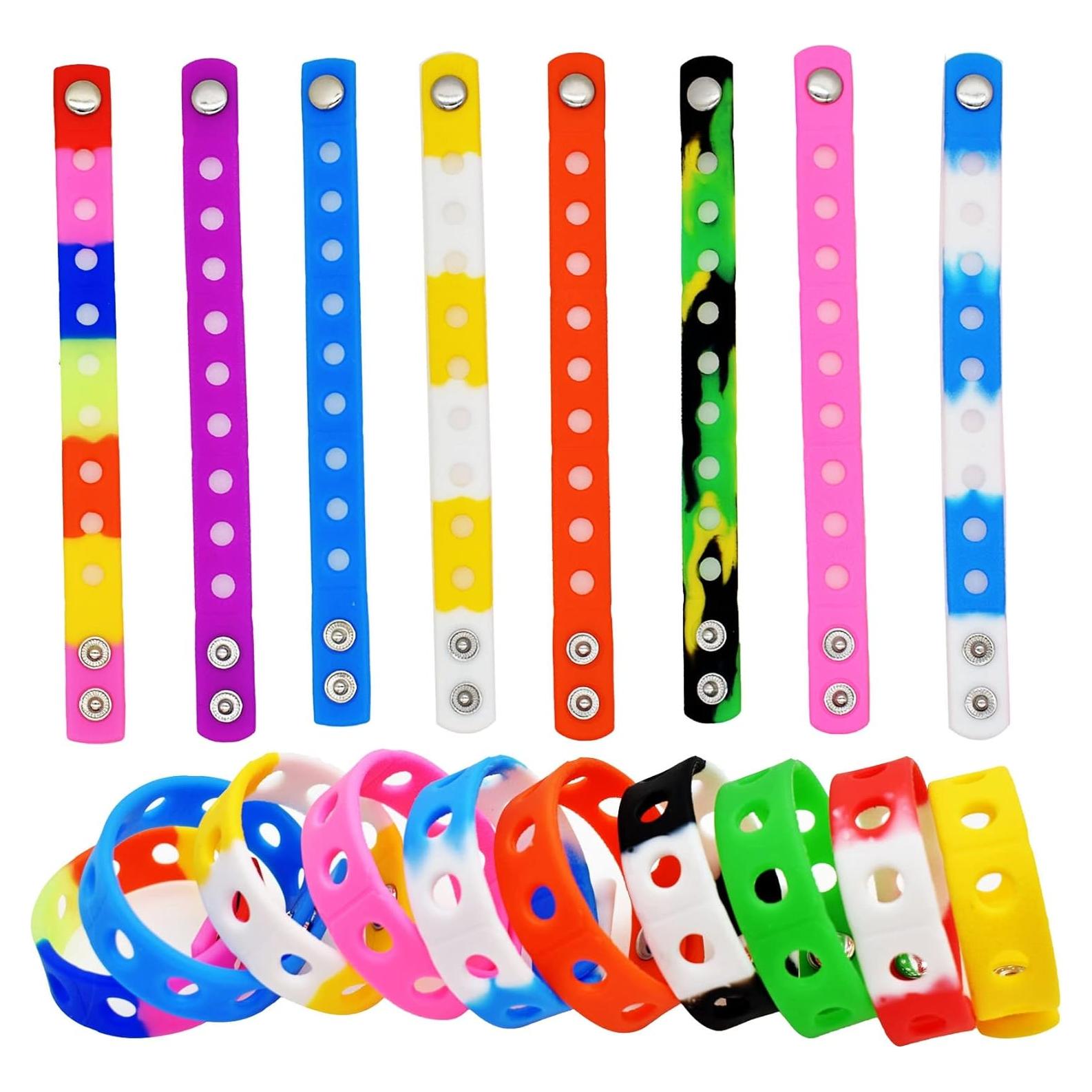 Pulseras de Silicona Ajustables Papacharms 10PCS 17.78cm Colores Aleatorios