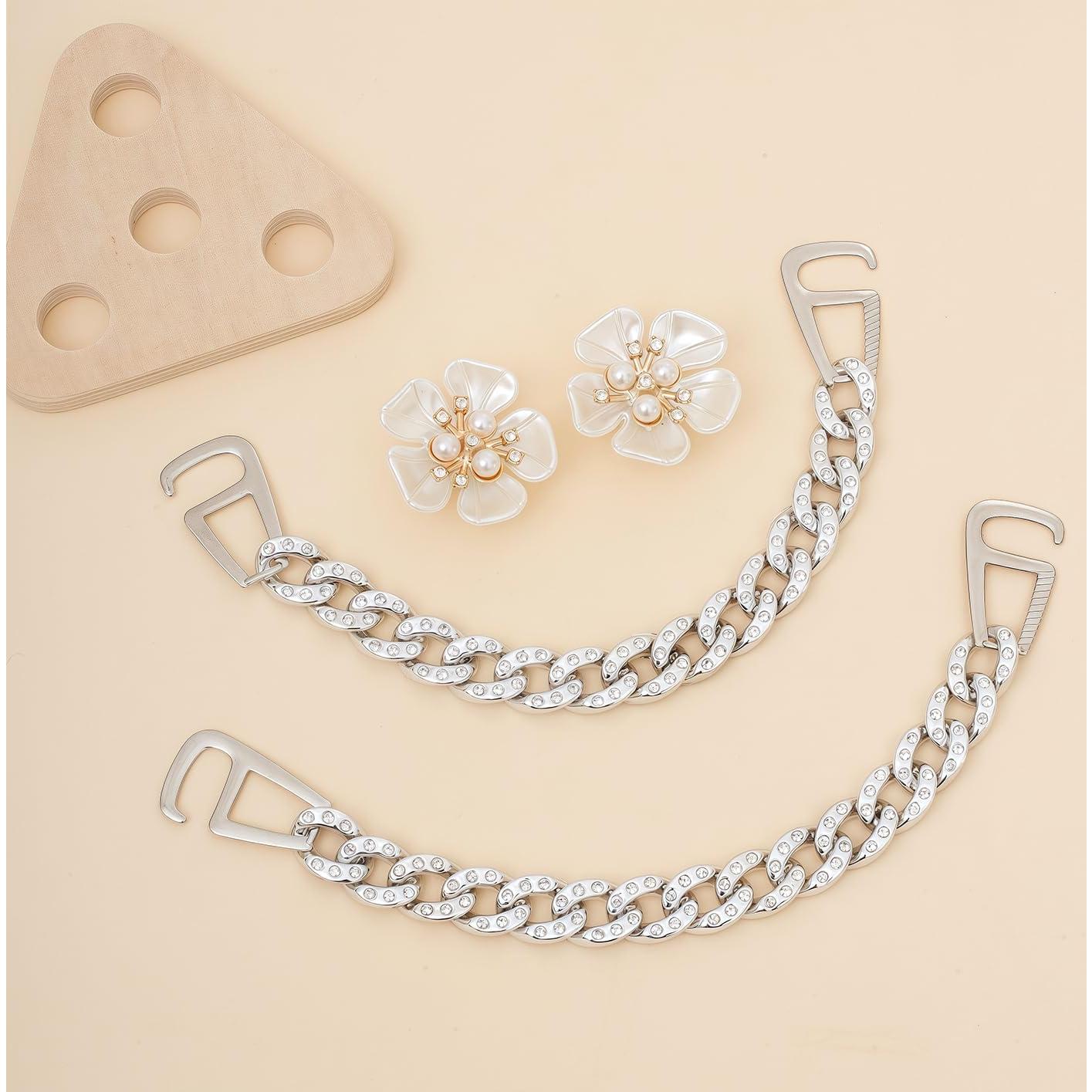 Encantos Brillantes para Zapatos Niñas 20 Piezas Plata