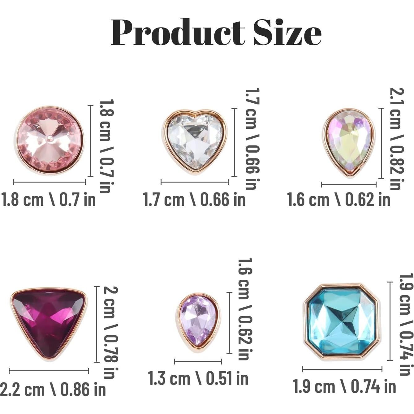 26 Piezas de Charms Brillantes para Zapatos WYVAS