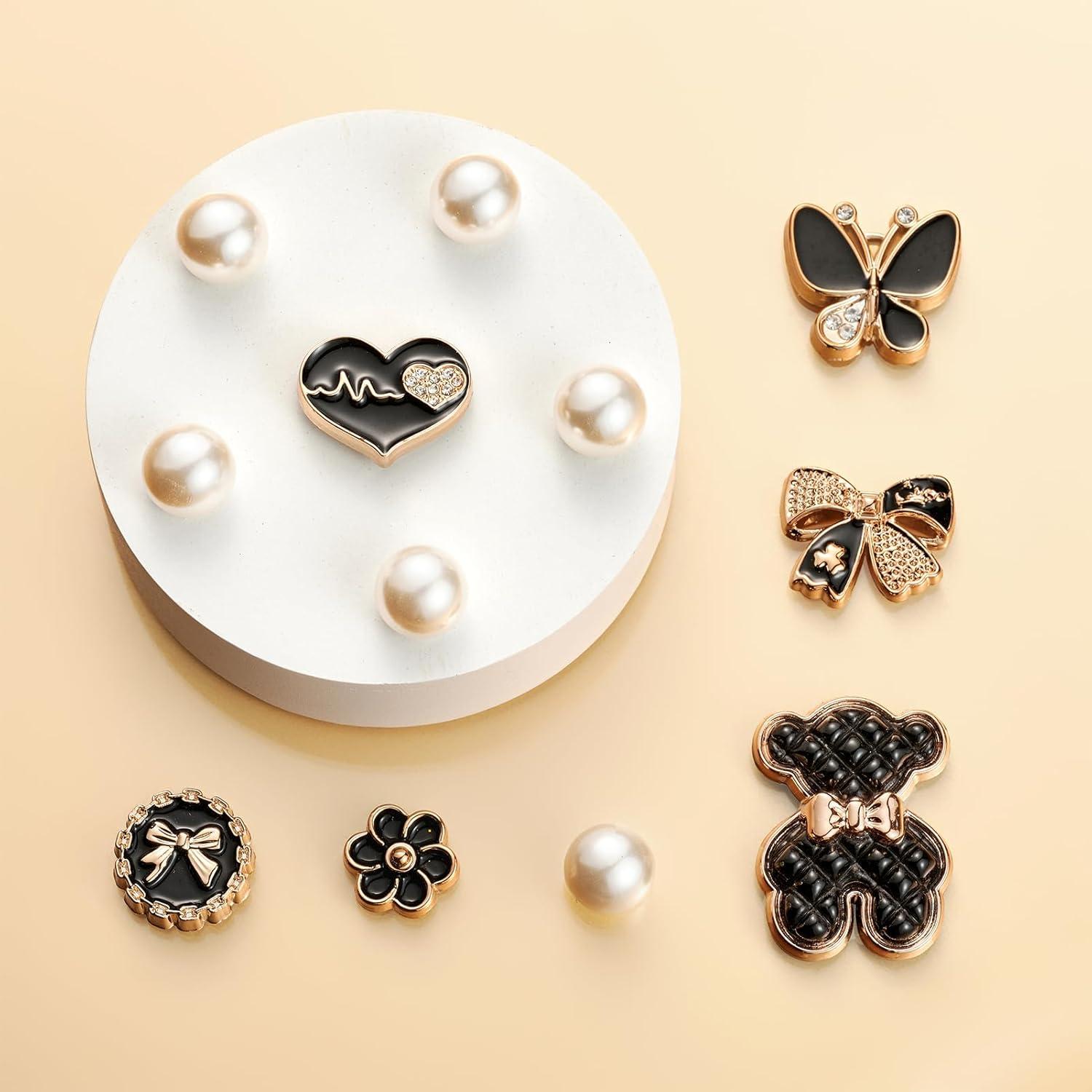 Juego de 12 Encantos de Zapatos Brillantes HUSSIN para Mujeres