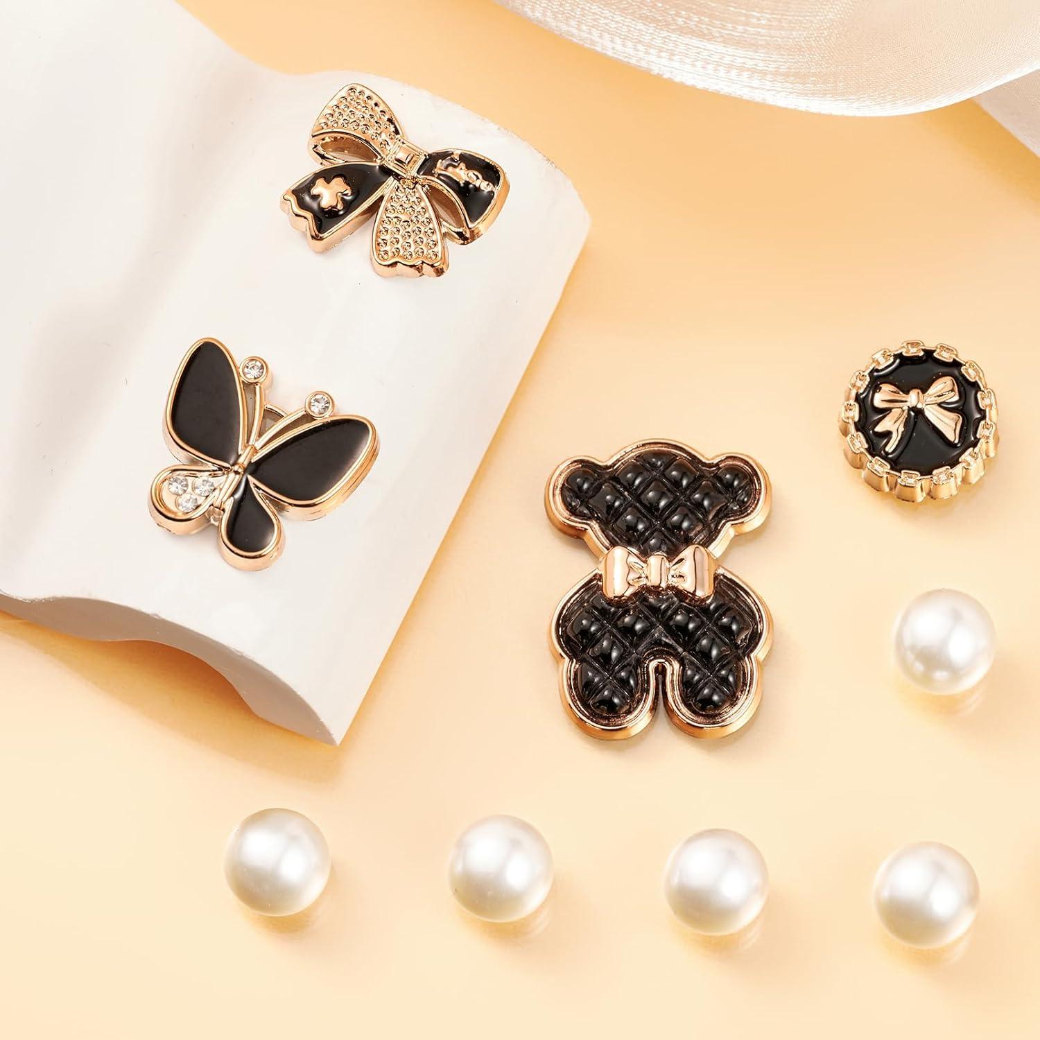 Juego de 12 Encantos de Zapatos Brillantes HUSSIN para Mujeres