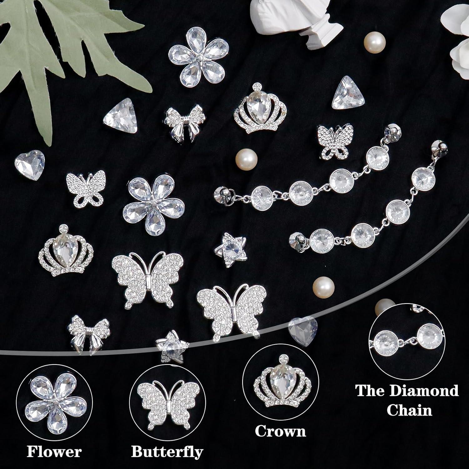 22 Piezas Accesorios para Zapatos WAQYGZO Charms Brillantes