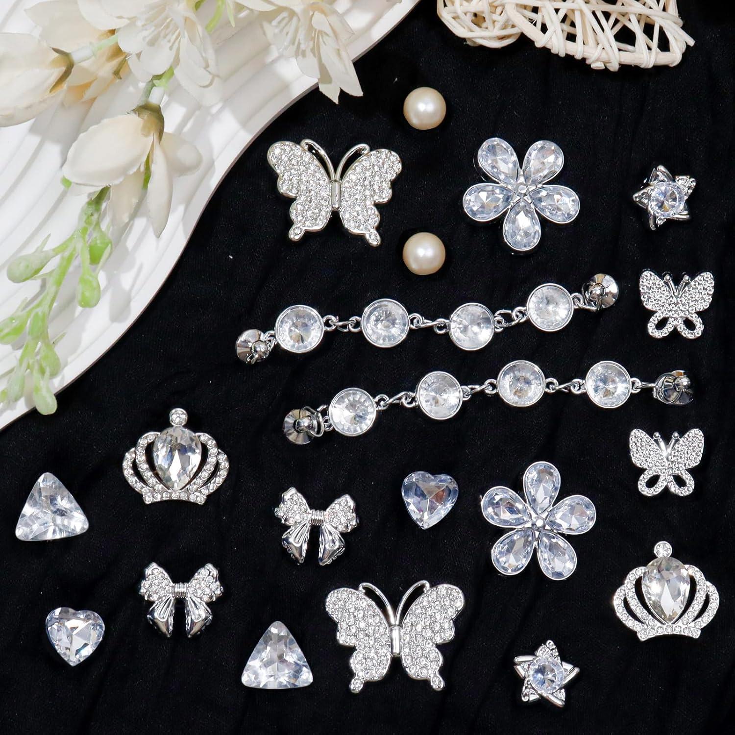 22 Piezas Accesorios para Zapatos WAQYGZO Charms Brillantes