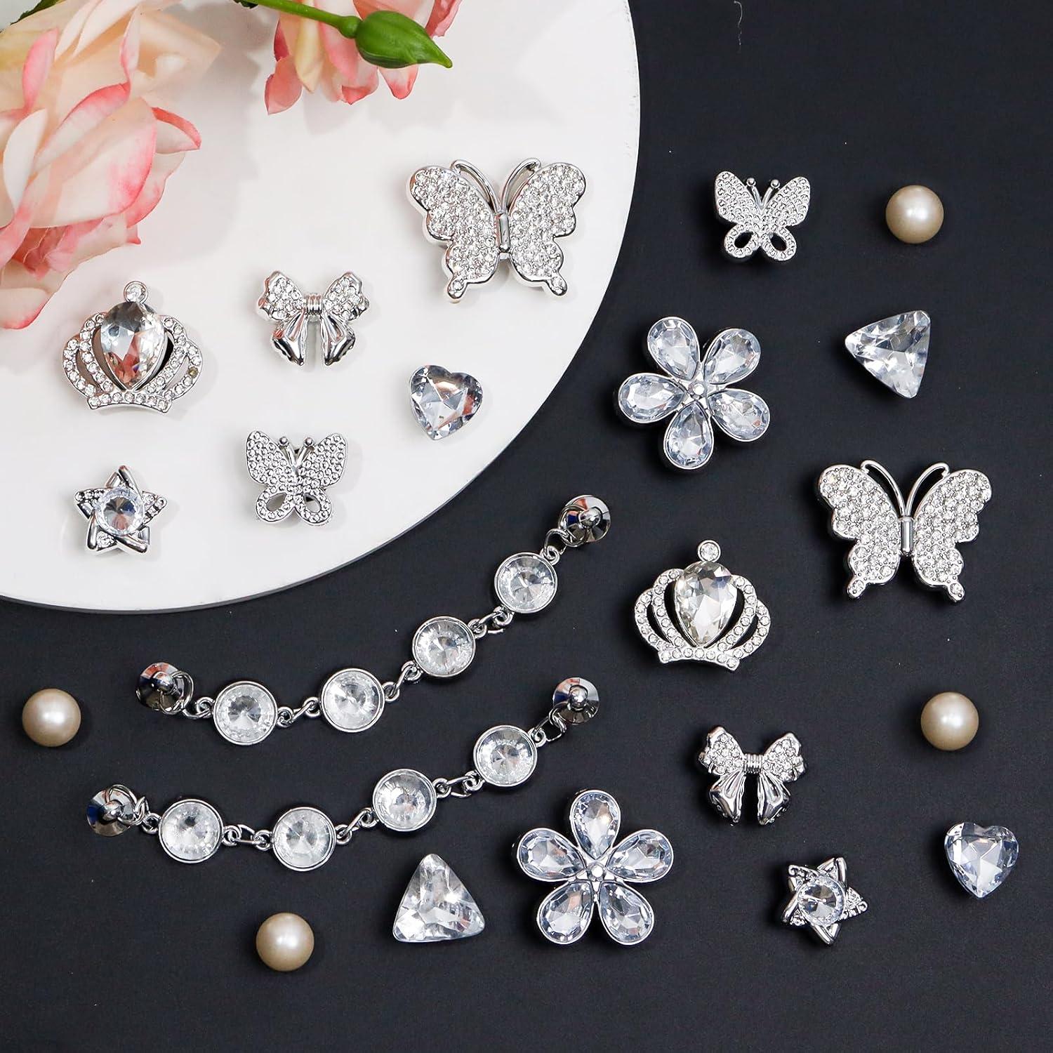 22 Piezas Accesorios para Zapatos WAQYGZO Charms Brillantes