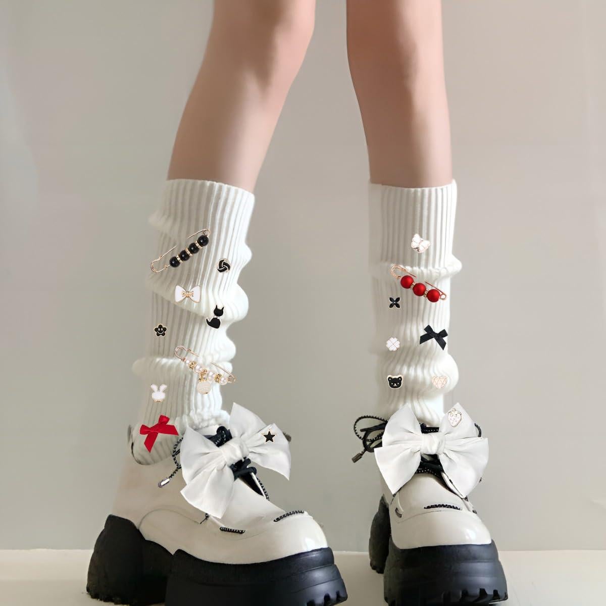 38 Encantos para Zapatos Lospfo - Lazos de Satén Blanco