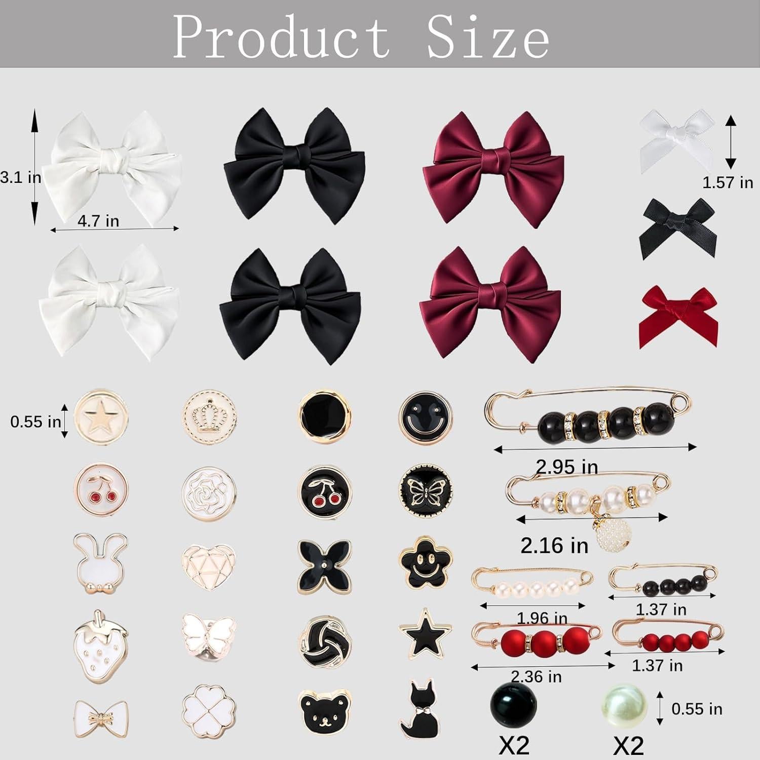 38 Encantos para Zapatos Lospfo - Lazos de Satén Blanco