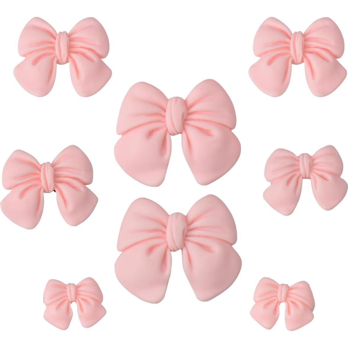 Encantos de Zapatos Rosados para Niñas - 8 Piezas con Lazo