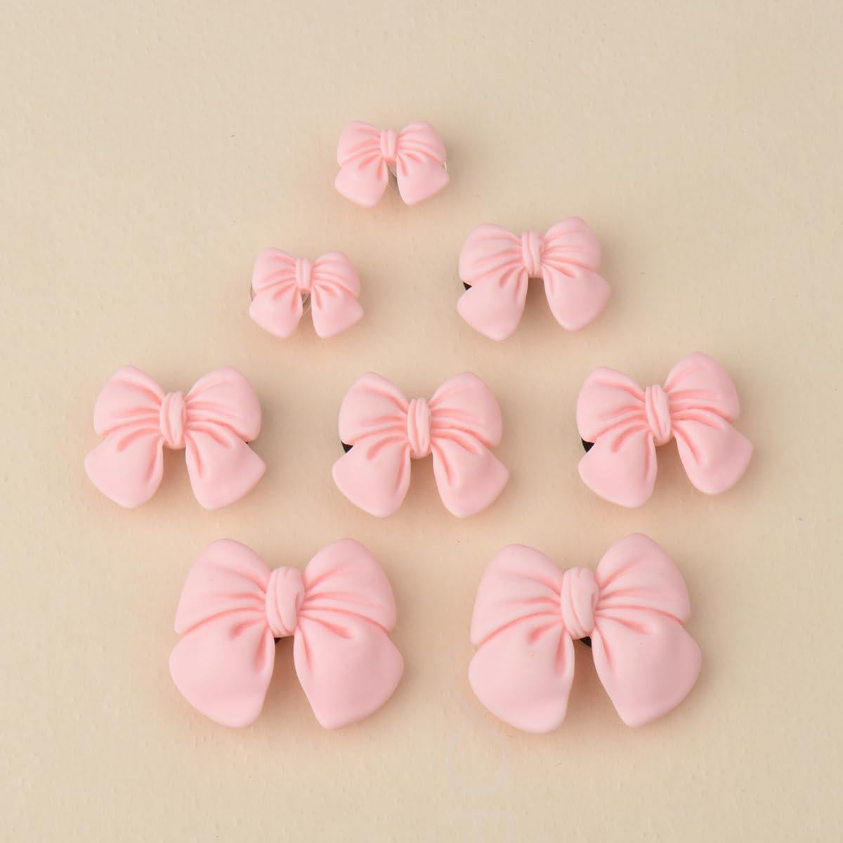 Encantos de Zapatos Rosados para Niñas - 8 Piezas con Lazo