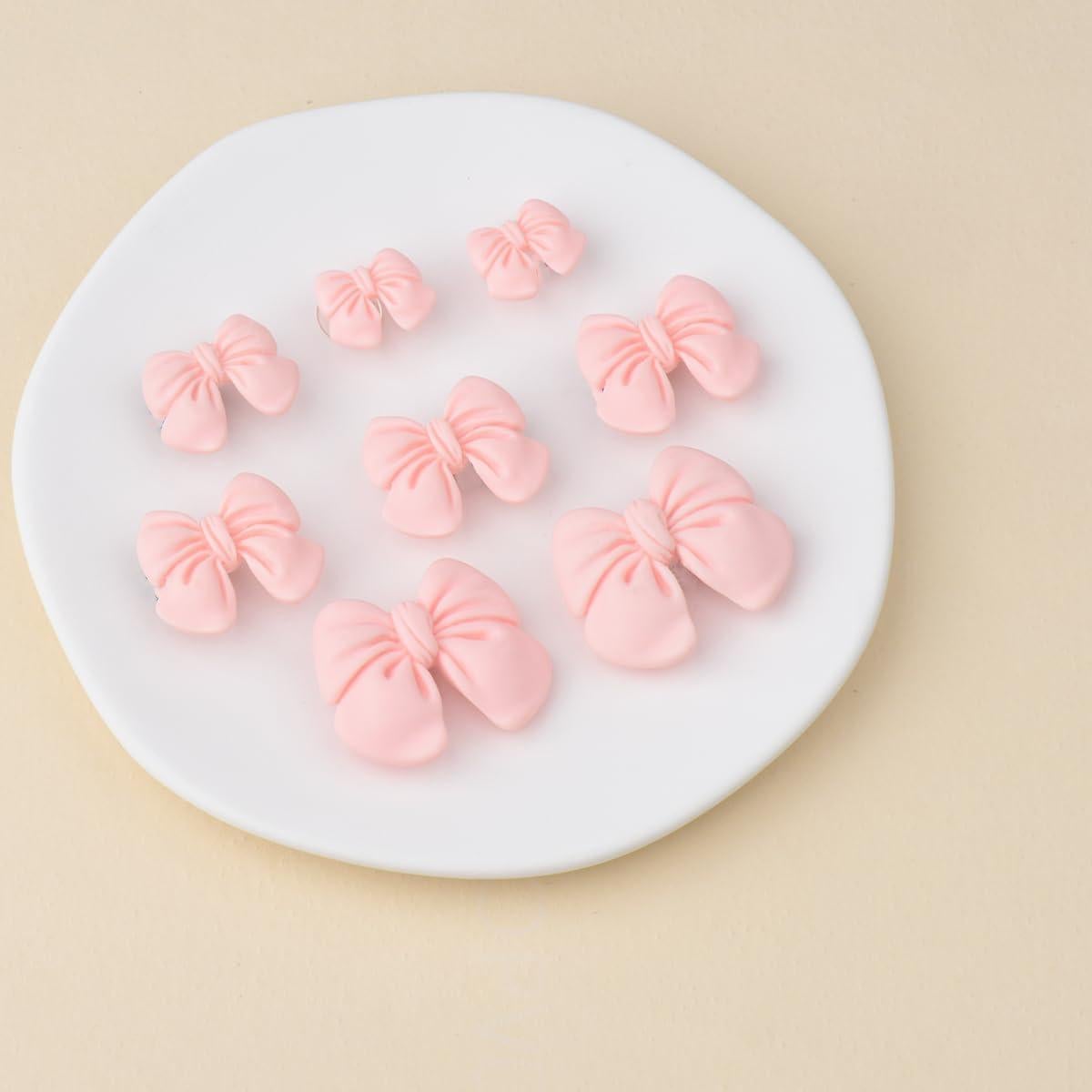 Encantos de Zapatos Rosados para Niñas - 8 Piezas con Lazo