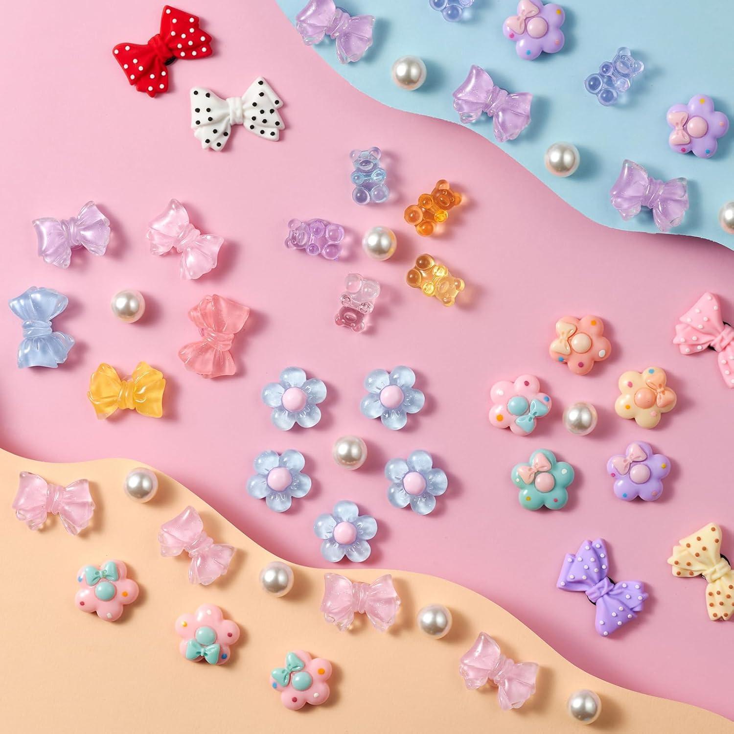 Encantos para Zapatos HUSSIN Niñas 25 Piezas DIY Lazos y Flores