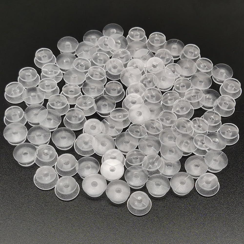 100 Botones de Plástico Transparentes Alamic 12x10mm DIY