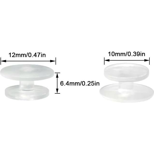 100 Botones de Plástico Transparentes Alamic 12x10mm DIY