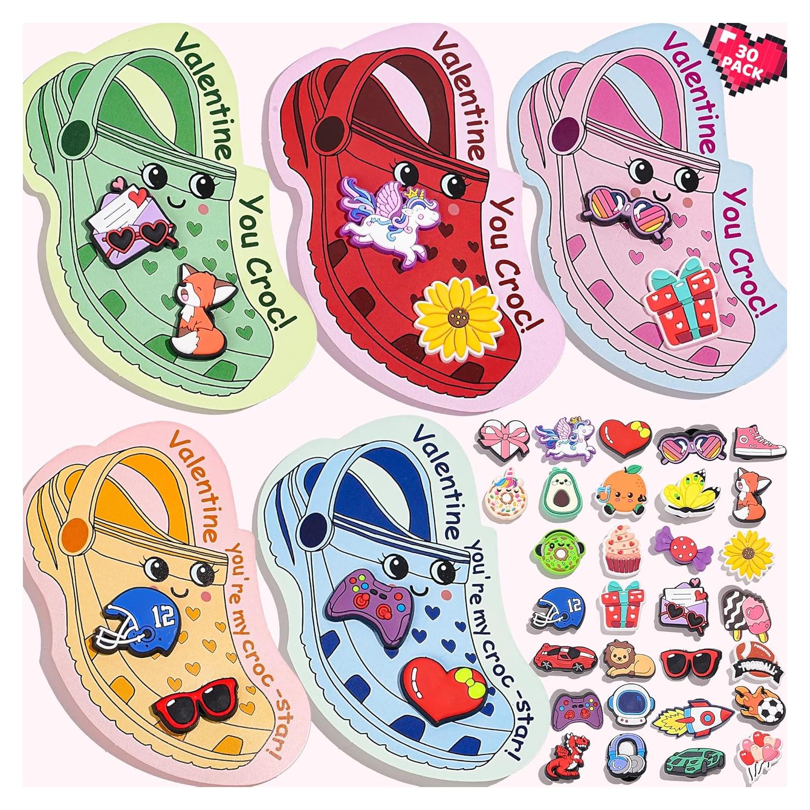 Tarjetas de San Valentín para Niños V'D - 30 Pcs con Adornos