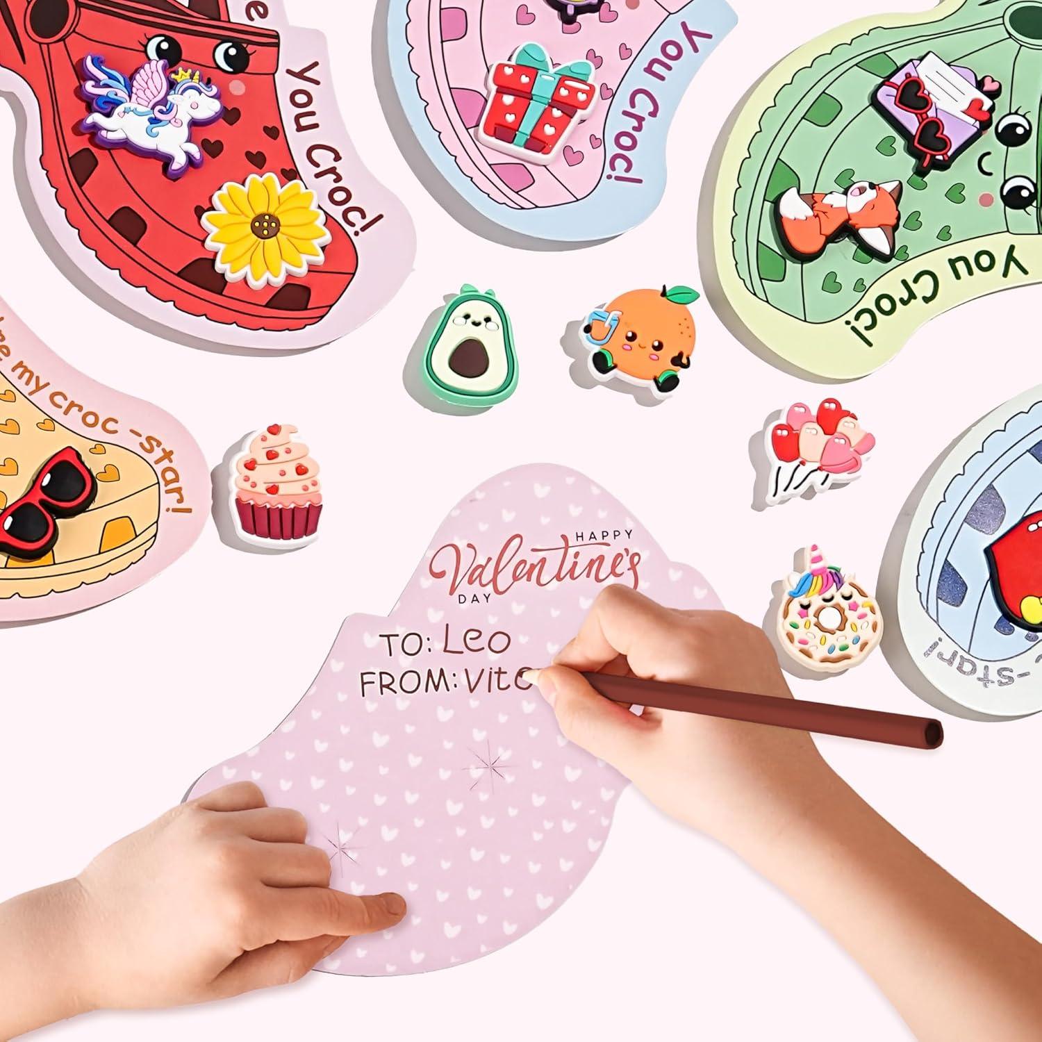 Tarjetas de San Valentín para Niños V'D - 30 Pcs con Adornos