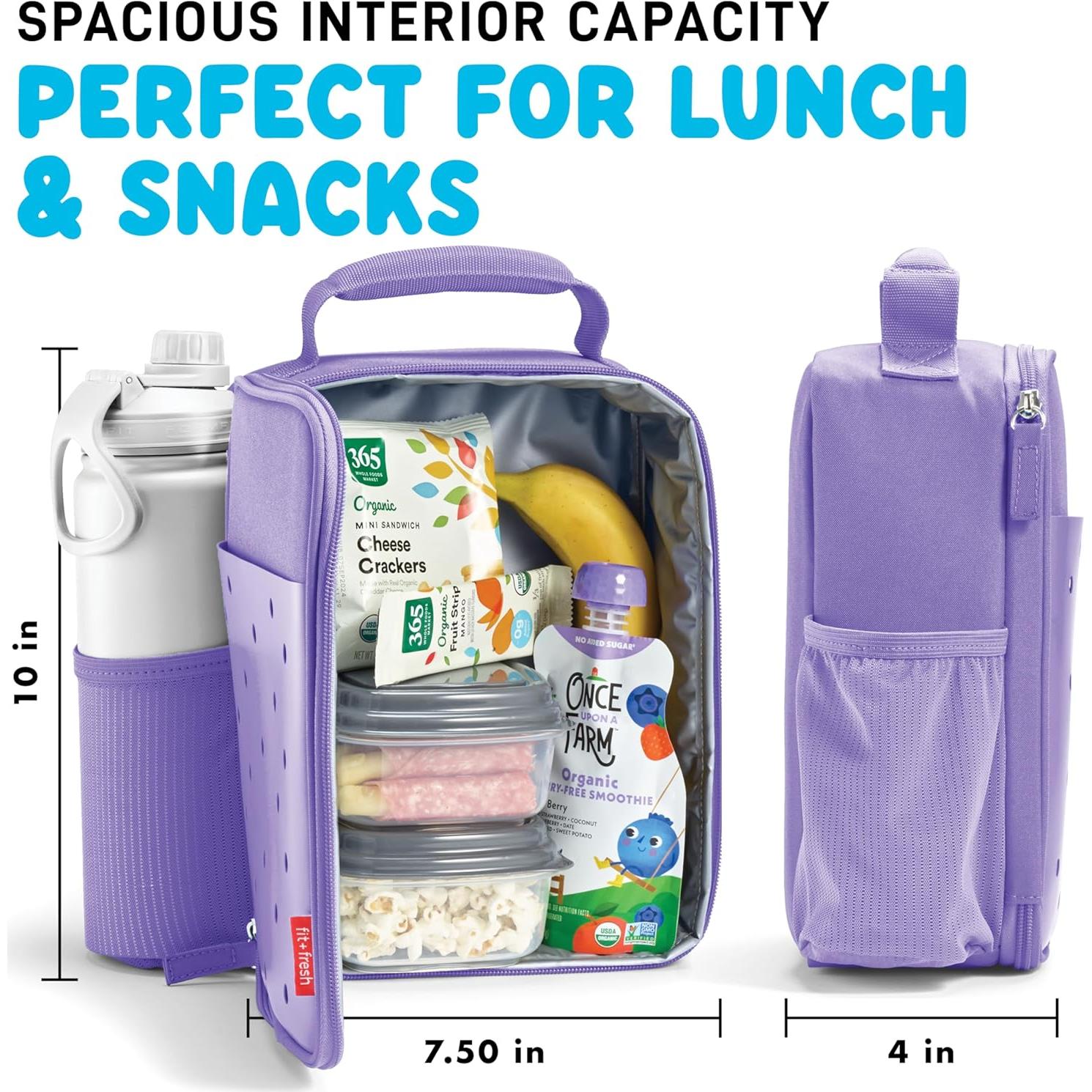 Bolsa de Almuerzo Térmica Fit & Fresh para Niños Púrpura