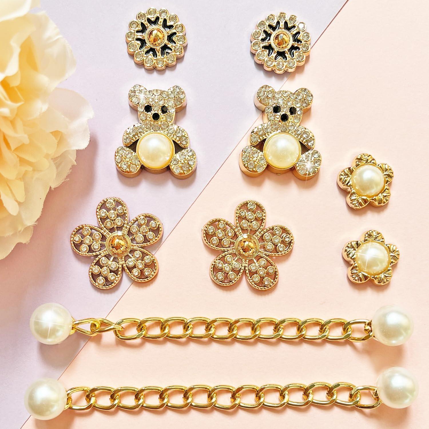 Encantos de Zapatos Brillantes Dorados para Mujeres y Niñas