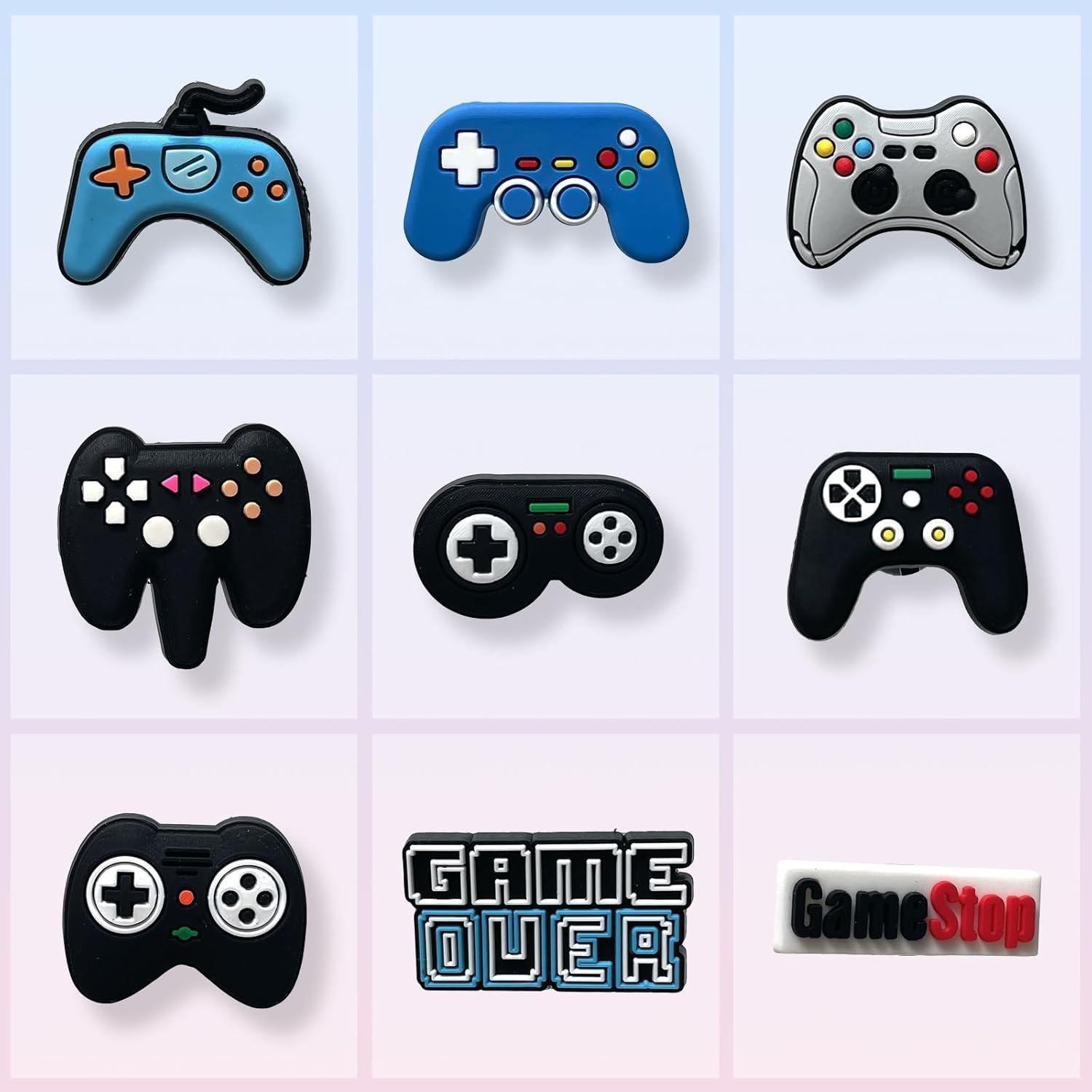 Gamed Shoe Charms for Croc Clogs Decoration, Play Game Shoe Decoration for Adults Teen