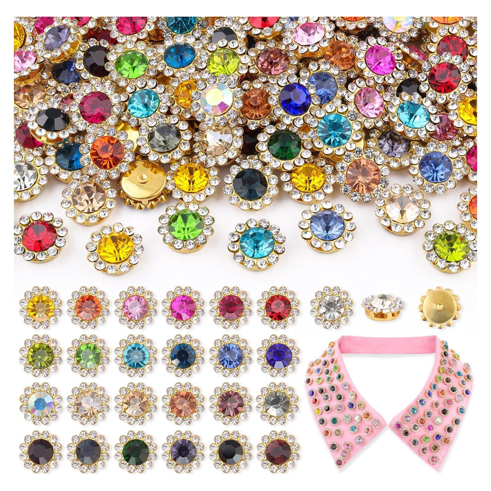 150 Strass de Coser en 25 Colores Mezclados - Cristal de Vidrio