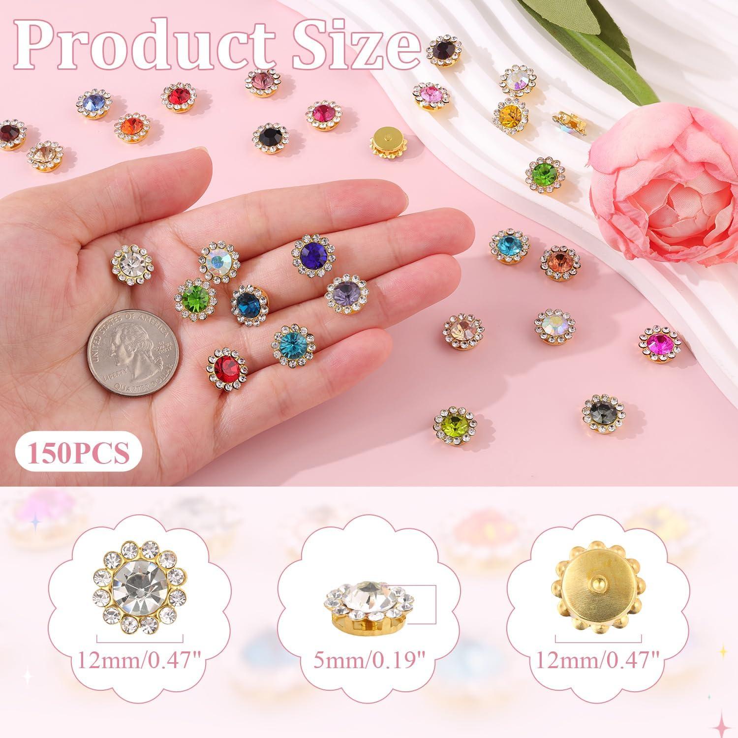 150 Strass de Coser en 25 Colores Mezclados - Cristal de Vidrio