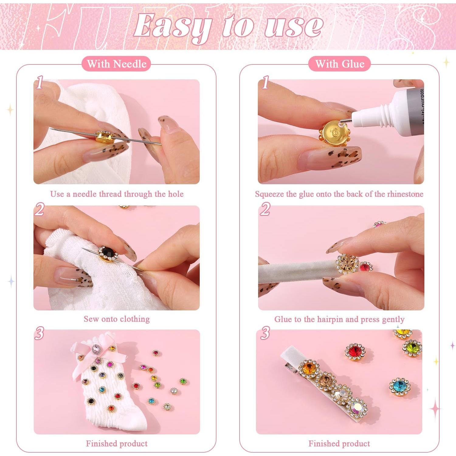 150 Strass de Coser en 25 Colores Mezclados - Cristal de Vidrio