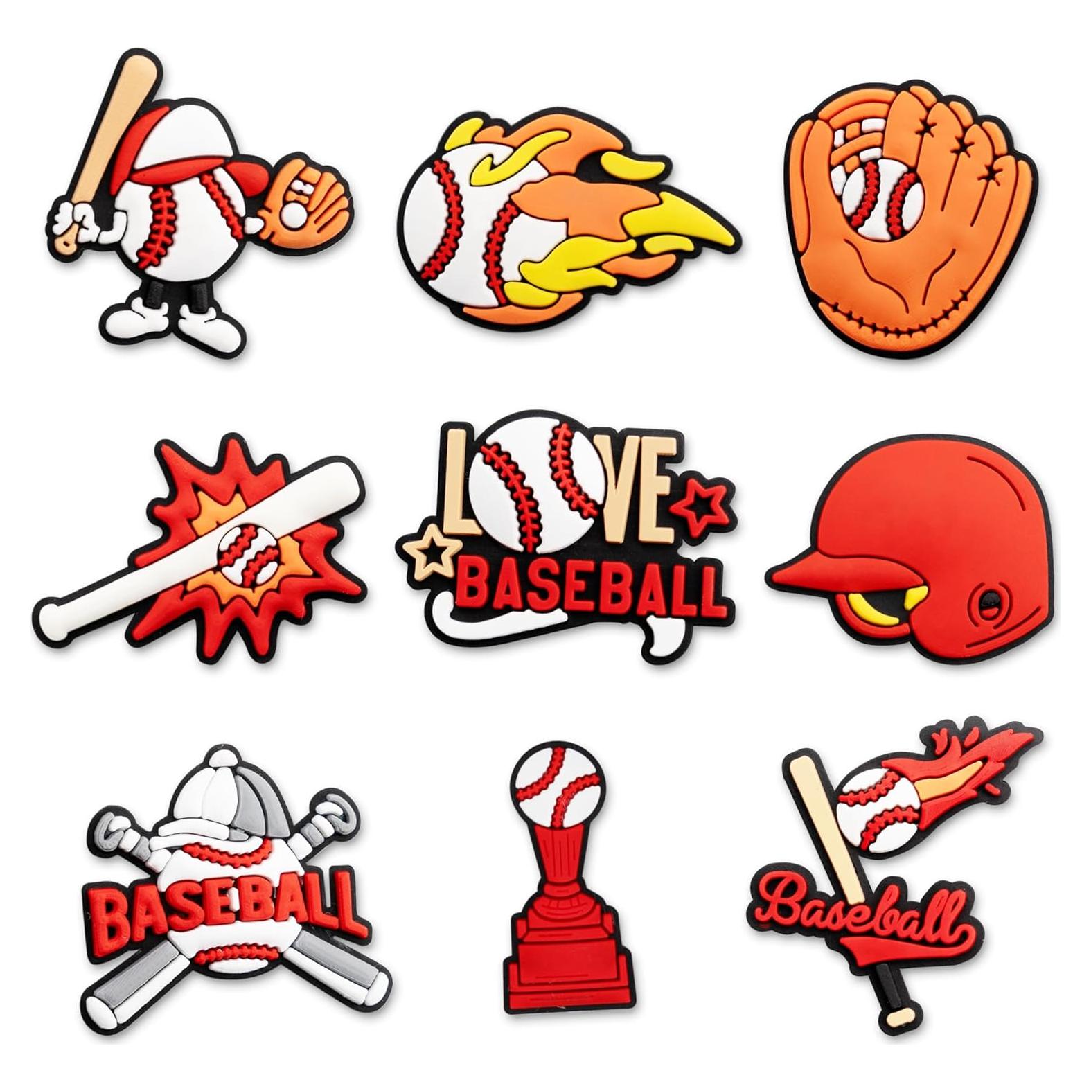 Accesorios para Zapatos Clog YLOKO 9 Pzs Deportes Béisbol