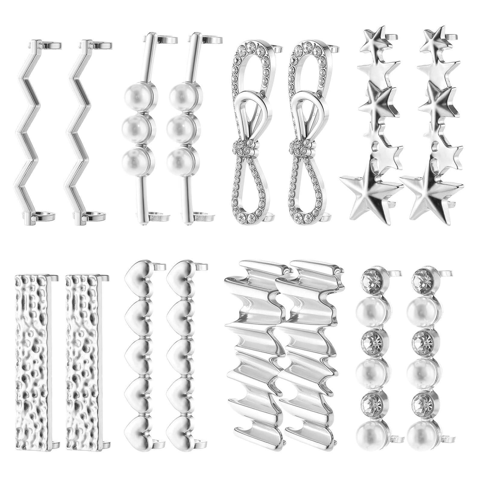 Encantos para Cordones de Zapatillas Cobee - 16 Piezas Plata