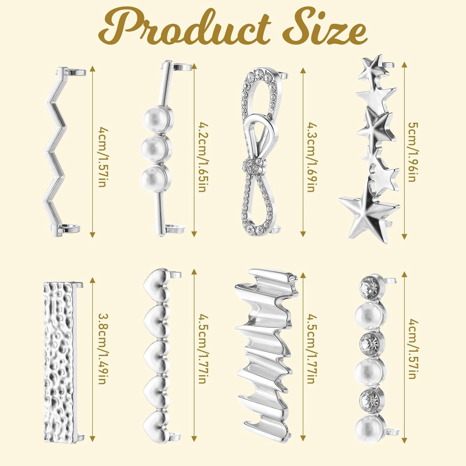 Encantos para Cordones de Zapatillas Cobee - 16 Piezas Plata