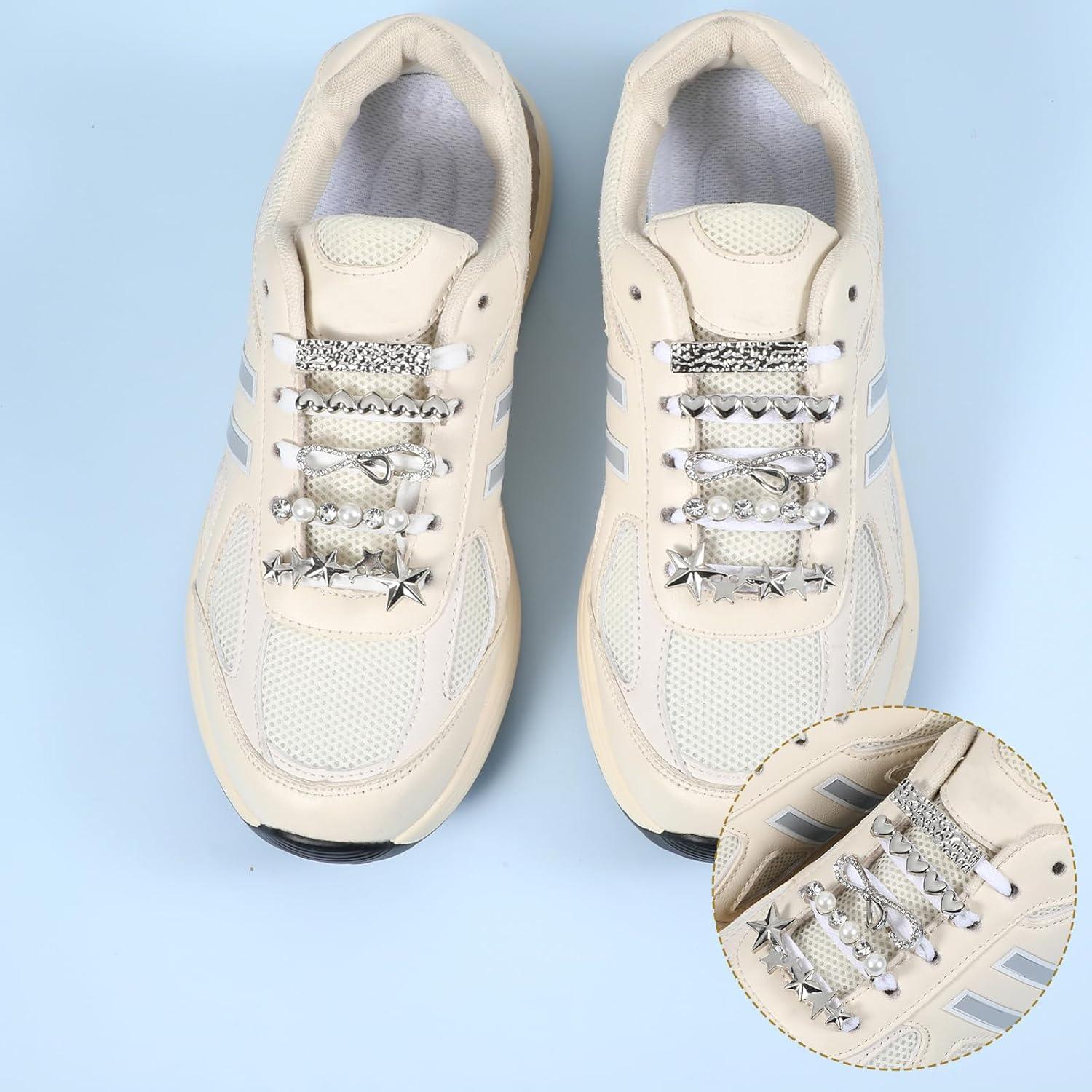 Encantos para Cordones de Zapatillas Cobee - 16 Piezas Plata