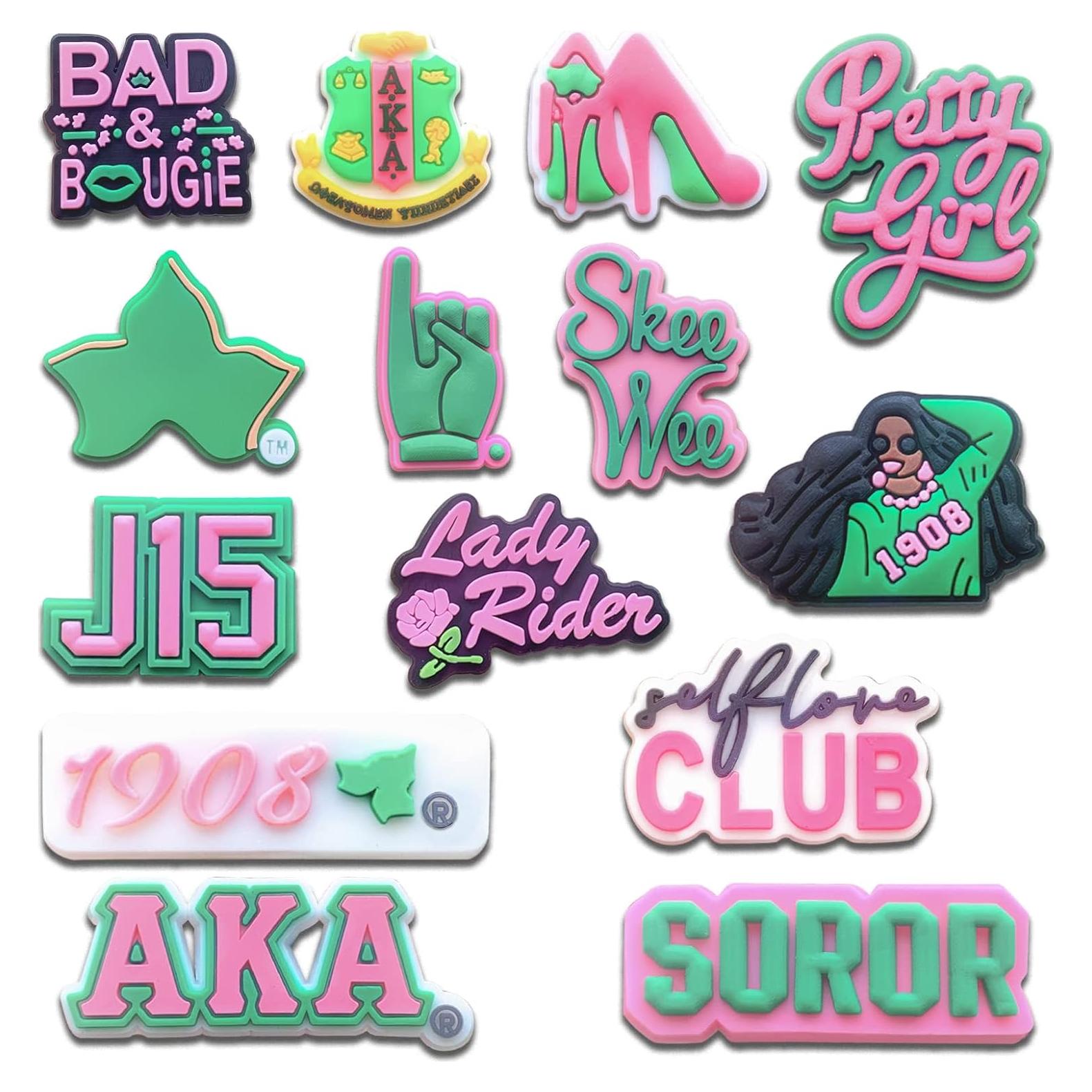 Encantos de Decoración para Zapatos Clog Chionwen 14 Piezas Rosa