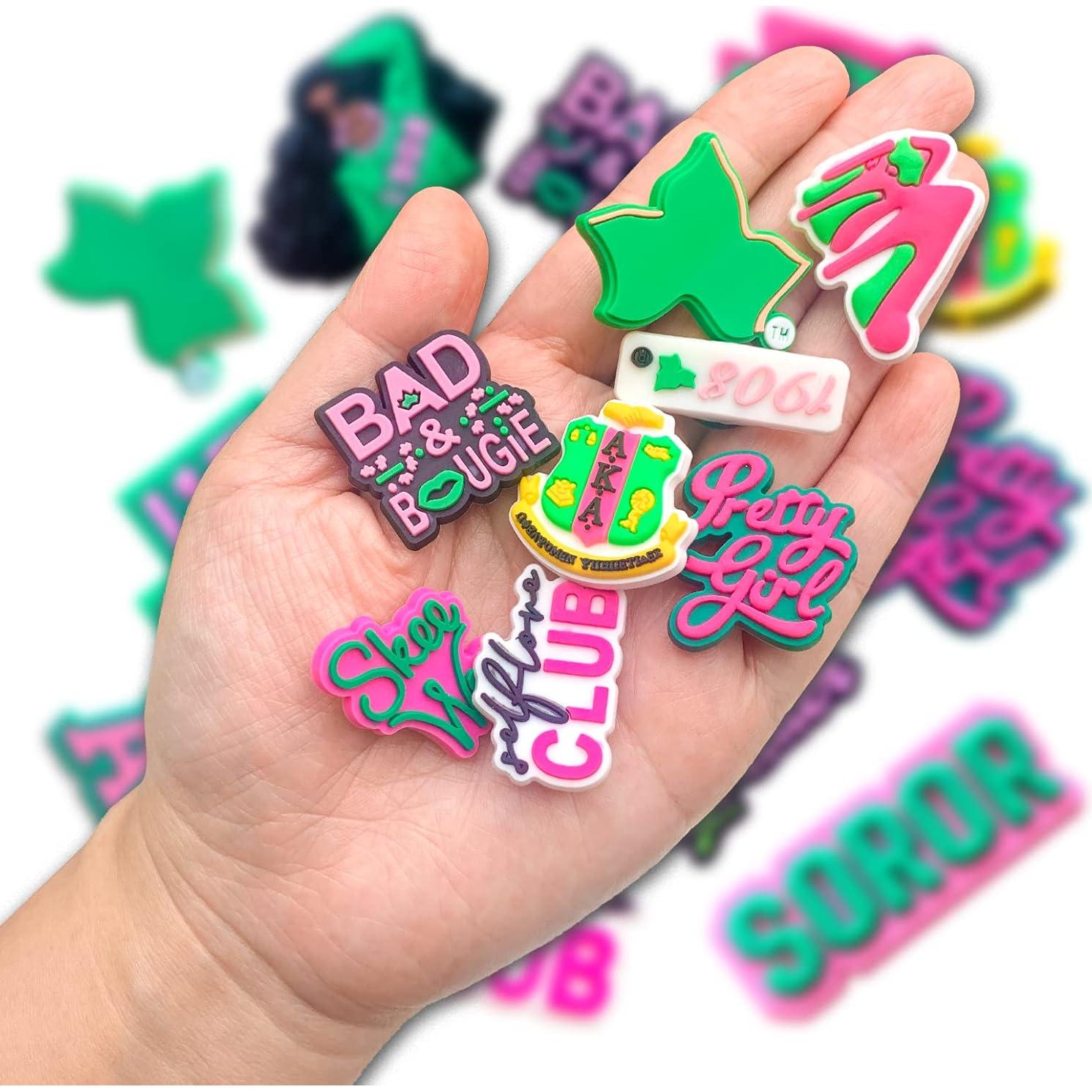 Encantos de Decoración para Zapatos Clog Chionwen 14 Piezas Rosa