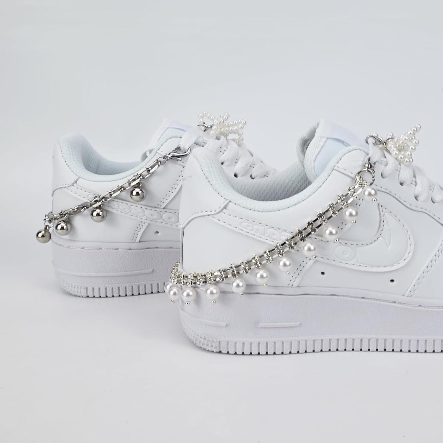 4 Piezas Cadena de Zapato SDIDVIEXPERT con Lazo de Perla