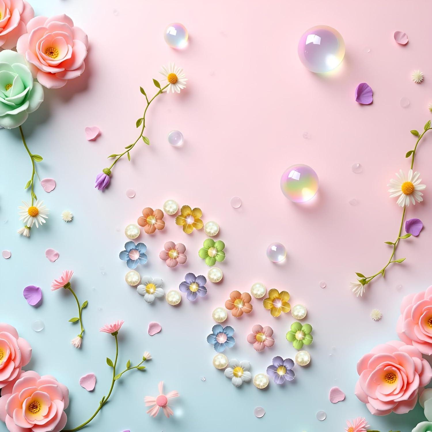 24 Charms de Flores Coloridas PurYupearl para Sandalias y Pulseras